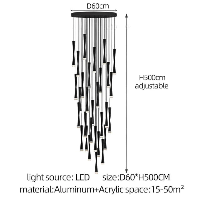 ChandelierDecor - LED Attic Bend Tubes Chandelier Lighting