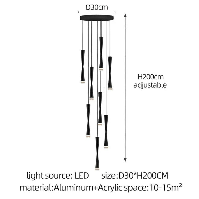ChandelierDecor - LED Attic Bend Tubes Chandelier Lighting