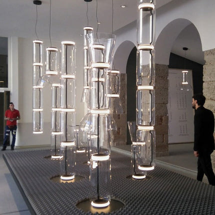 ChandelierDecor - LED Glass Chandelier Lighting for Living Room Stair Hall