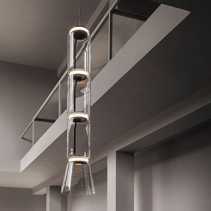 ChandelierDecor - LED Glass Chandelier Lighting for Living Room Stair Hall
