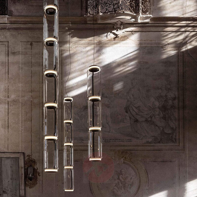 ChandelierDecor - LED Glass Chandelier Lighting for Living Room Stair Hall