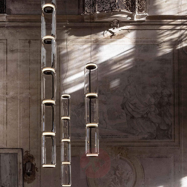 ChandelierDecor - LED Glass Chandelier Lighting for Living Room Stair Hall