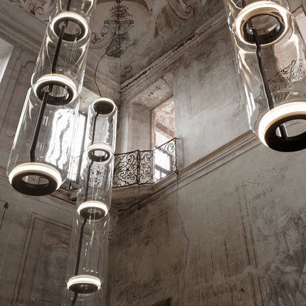 ChandelierDecor - LED Glass Chandelier Lighting for Living Room Stair Hall