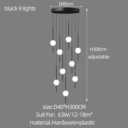 ChandelierDecor - Long Line Glass Ball Chandelier - Lighting Solution.