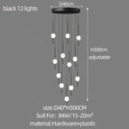 12 lumières / Noir / lumière blanche
