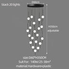20 lumières / Noir / lumière blanche