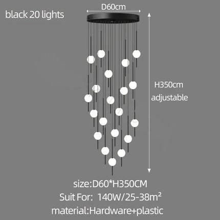 ChandelierDecor - Long Line Glass Ball Chandelier - Lighting Solution.