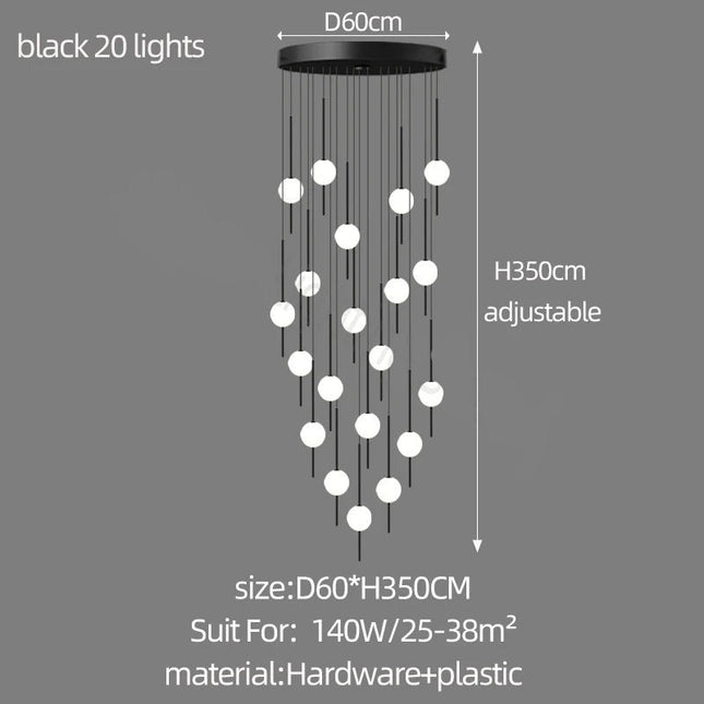 ChandelierDecor - Long Line Glass Ball Chandelier - Lighting Solution.