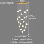 20 lumières / Doré / lumière blanche