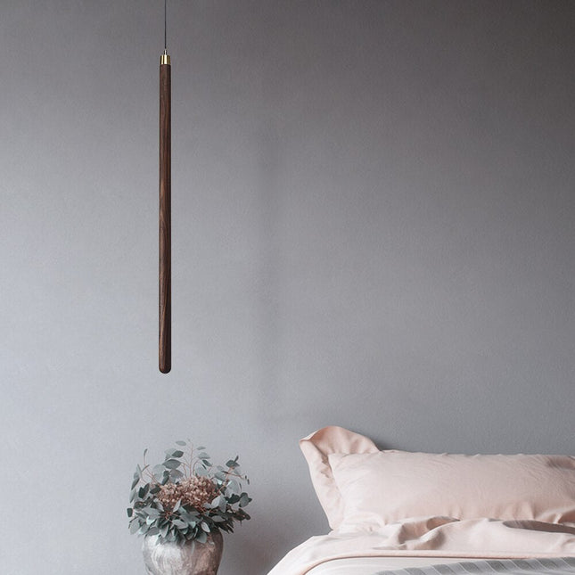 ChandelierDecor - Long Strip Hanging Light - Walnut Pendant Light