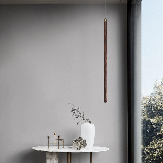 ChandelierDecor - Long Strip Hanging Light - Walnut Pendant Light