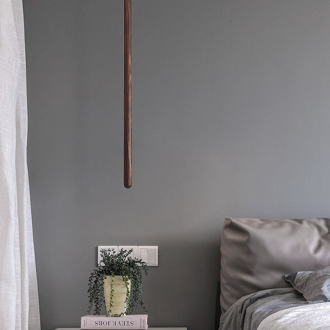 ChandelierDecor - Long Strip Hanging Light - Walnut Pendant Light