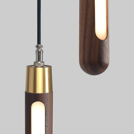 ChandelierDecor - Long Strip Hanging Light - Walnut Pendant Light