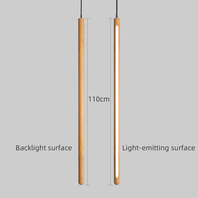 ChandelierDecor - Long Strip Hanging Light - Walnut Pendant Light