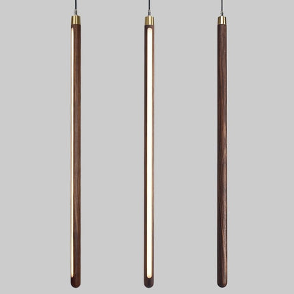 ChandelierDecor - Long Strip Hanging Light - Walnut Pendant Light