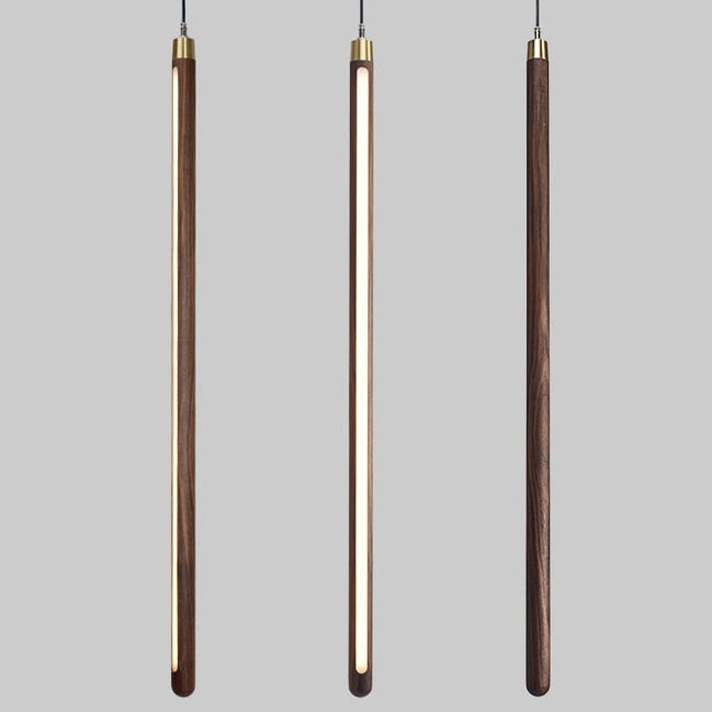 ChandelierDecor - Long Strip Hanging Light - Walnut Pendant Light