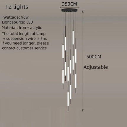 ChandelierDecor - Long Tubes Chandelier – Illuminate Your Space with Style