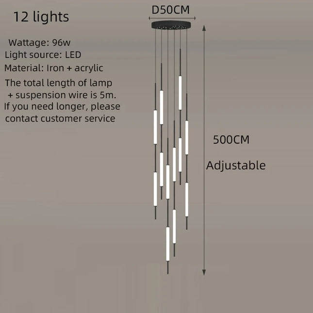 ChandelierDecor - Long Tubes Chandelier – Illuminate Your Space with Style