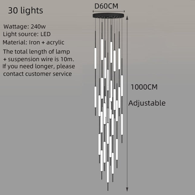 ChandelierDecor - Long Tubes Chandelier – Illuminate Your Space with Style
