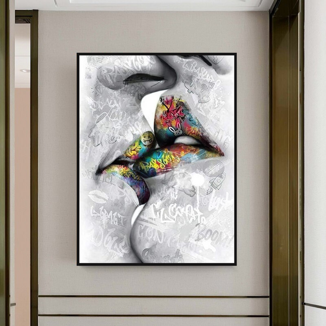 ChandelierDecor - Lovers Kiss, Lips Canvas Wall Art