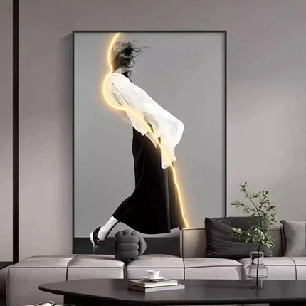ChandelierDecor - Luminous LED Girl Abstract Art Wall Lamp