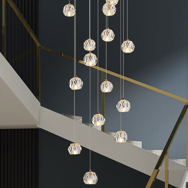 ChandelierDecor - Luxury Crystal Stair Chandelier - Football Shape