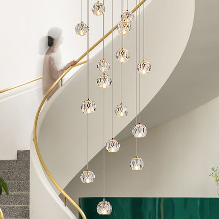 ChandelierDecor - Luxury Crystal Stair Chandelier - Football Shape