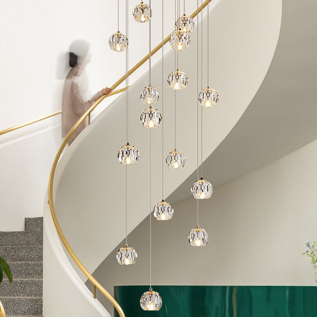 ChandelierDecor - Luxury Crystal Stair Chandelier - Football Shape