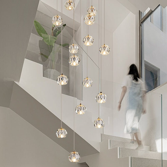 ChandelierDecor - Luxury Crystal Stair Chandelier - Football Shape