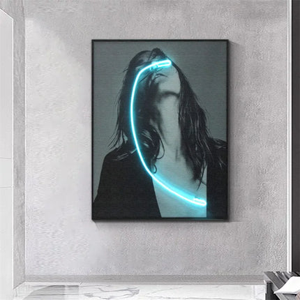 ChandelierDecor - Blindness Girl Neon Wall Art – A Striking Blend of Art and Light