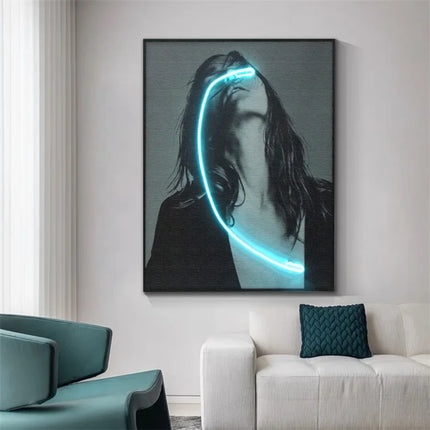 ChandelierDecor - Blindness Girl Neon Wall Art – A Striking Blend of Art and Light