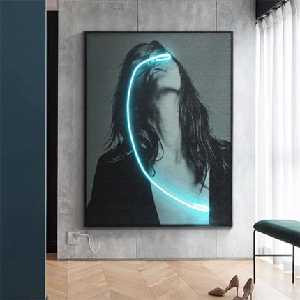 ChandelierDecor - Blindness Girl Neon Wall Art – A Striking Blend of Art and Light