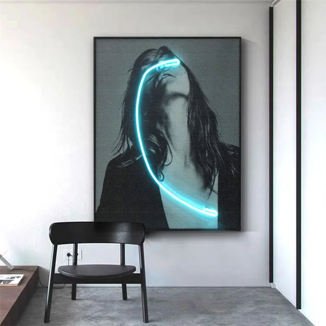 ChandelierDecor - Blindness Girl Neon Wall Art – A Striking Blend of Art and Light