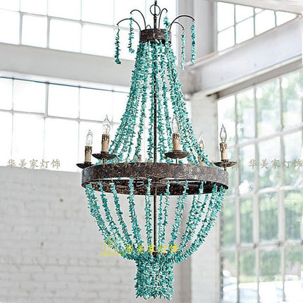 ChandelierDecor - Mediterranean Turquoise Retro Chandelier - Unique Lighting