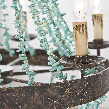 ChandelierDecor - Mediterranean Turquoise Retro Chandelier - Unique Lighting
