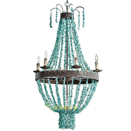 ChandelierDecor - Mediterranean Turquoise Retro Chandelier - Unique Lighting