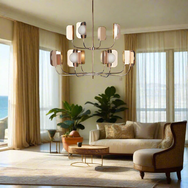 ChandelierDecor - Metal Leaves Globe Chandelier - Stunning Lighting Fixture