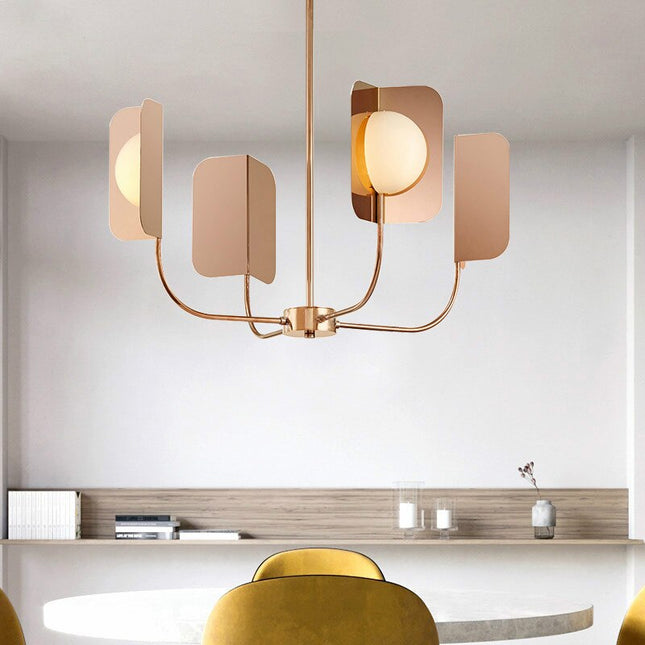 ChandelierDecor - Metal Leaves Globe Chandelier - Stunning Lighting Fixture