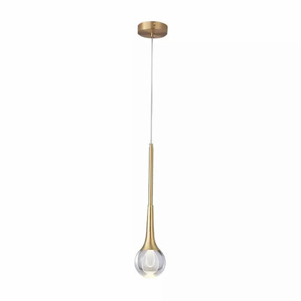 ChandelierDecor - Minimalist Brass Crystal Pendant Light Decorative Round Chandelier
