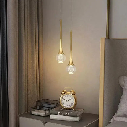 ChandelierDecor - Minimalist Brass Crystal Pendant Light Decorative Round Chandelier