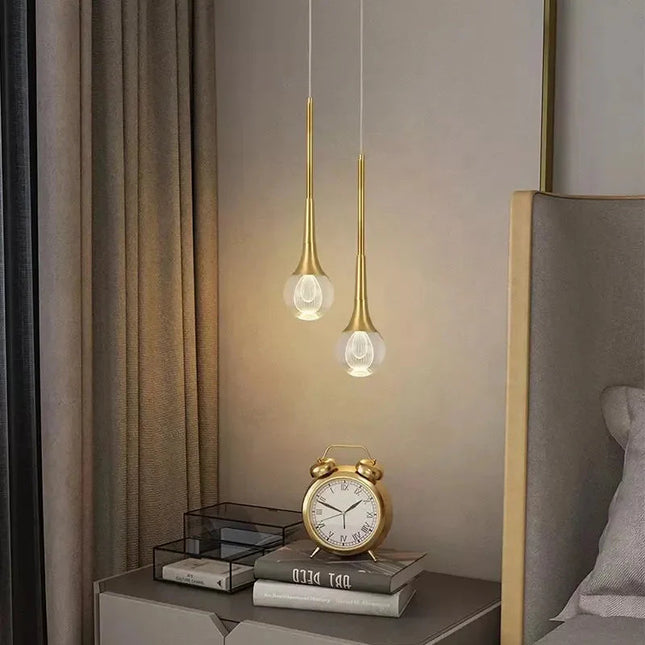 ChandelierDecor - Minimalist Brass Crystal Pendant Light Decorative Round Chandelier