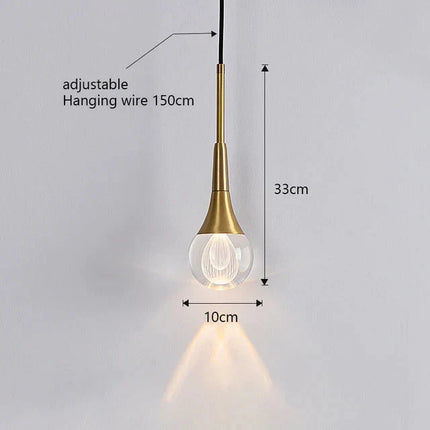 ChandelierDecor - Minimalist Brass Crystal Pendant Light Decorative Round Chandelier