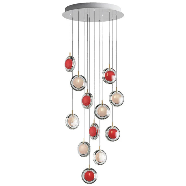 ChandelierDecor - Minimalist Glass Stone Pendant Staircase Chandelier Lighting