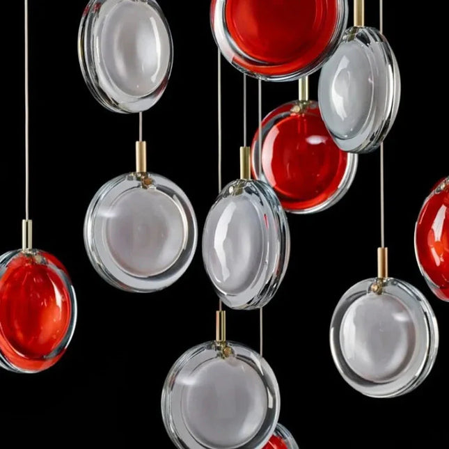 ChandelierDecor - Minimalist Glass Stone Pendant Staircase Chandelier Lighting