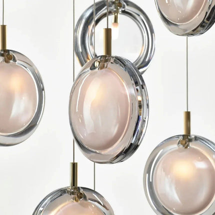 ChandelierDecor - Minimalist Glass Stone Pendant Staircase Chandelier Lighting