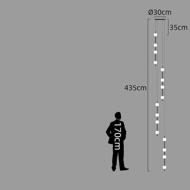 ChandelierDecor - Minimalist Pole Globes Pendant Staircase Chandelier