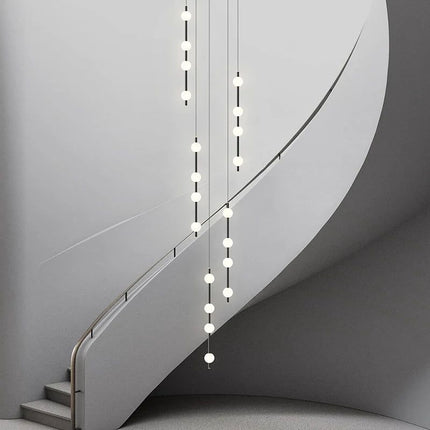 ChandelierDecor - Minimalist Pole Globes Pendant Staircase Chandelier