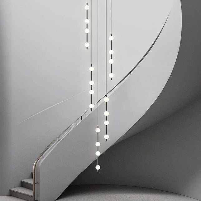 ChandelierDecor - Minimalist Pole Globes Pendant Staircase Chandelier