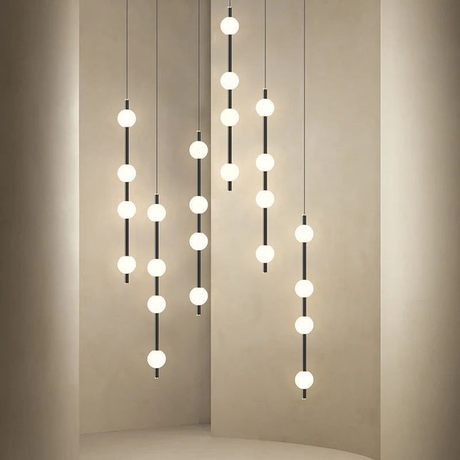 ChandelierDecor - Minimalist Pole Globes Pendant Staircase Chandelier
