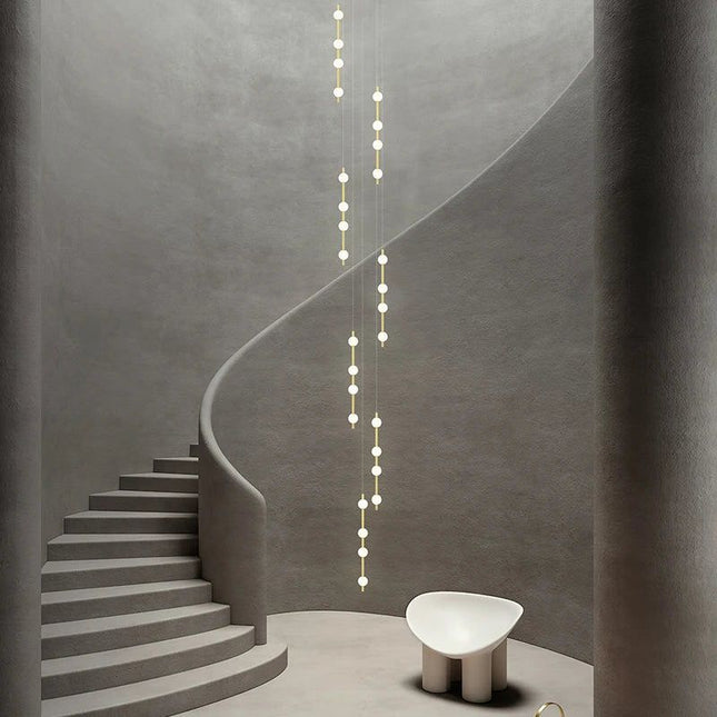 ChandelierDecor - Minimalist Pole Globes Pendant Staircase Chandelier